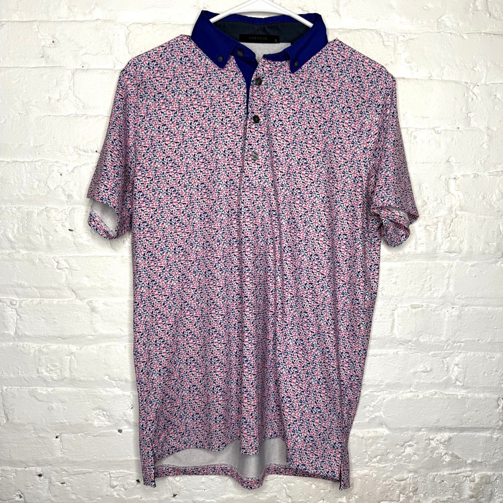 Grayson Performance Golf Polo Shirt Men's Small  All‎ Over Wolf Print